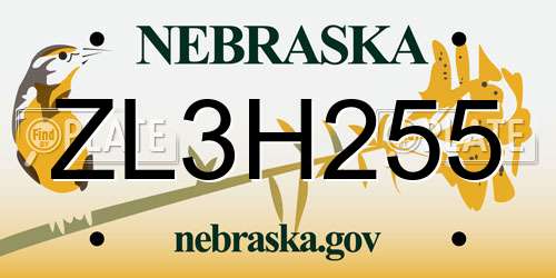 ZL3H255 Nebraska License Plate