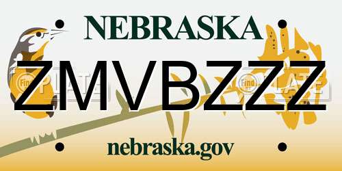 ZMVBZZZ Nebraska License Plate