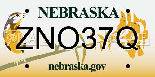 ZNO37Q Nebraska License Plate