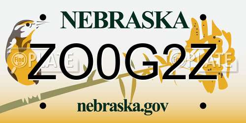 ZO0G2Z Nebraska License Plate