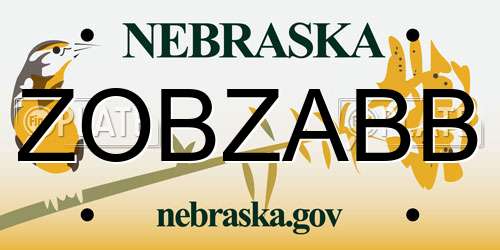 ZOBZABB Nebraska License Plate