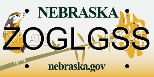 ZOGLGSS Nebraska License Plate