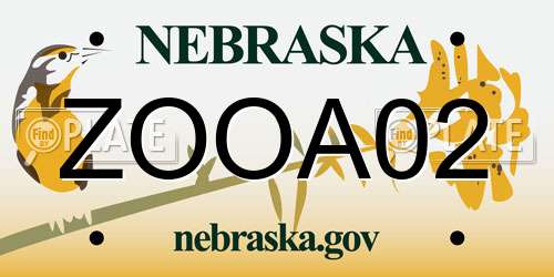ZOOA02 Nebraska License Plate