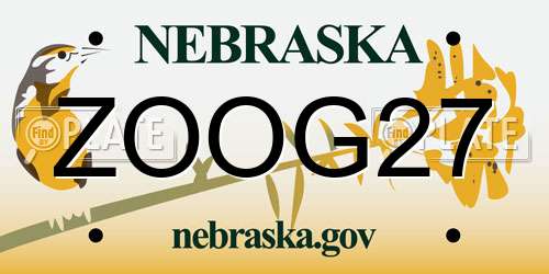 ZOOG27 Nebraska License Plate