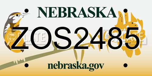 ZOS2485 Nebraska License Plate