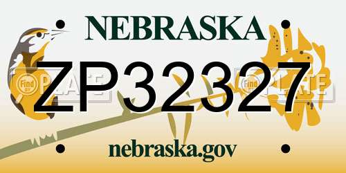 ZP32327 Nebraska License Plate