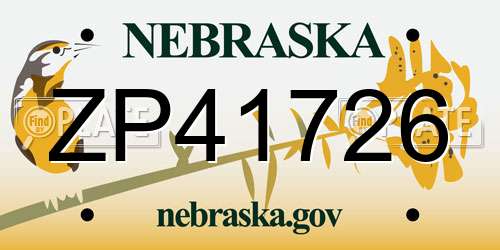 ZP41726 Nebraska License Plate