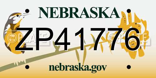ZP41776 Nebraska License Plate
