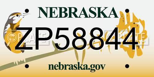 ZP58844 Nebraska License Plate