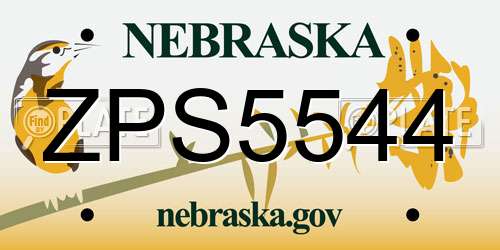 ZPS5544 Nebraska License Plate