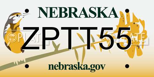 ZPTT55 Nebraska License Plate