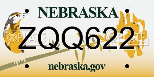 ZQQ622 Nebraska License Plate