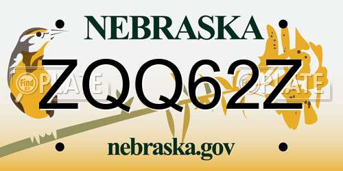 ZQQ62Z Nebraska License Plate