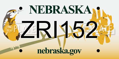 ZRI152 Nebraska License Plate