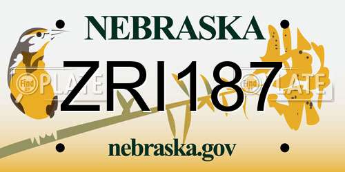 ZRI187 Nebraska License Plate