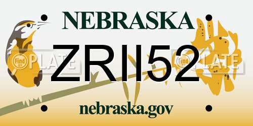 ZRII52 Nebraska License Plate