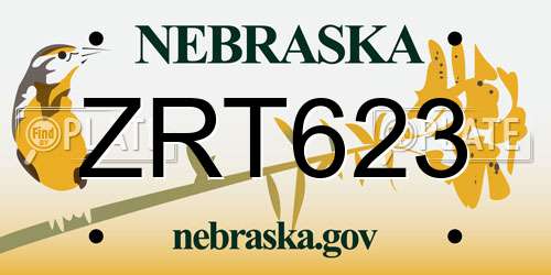 ZRT623 Nebraska License Plate