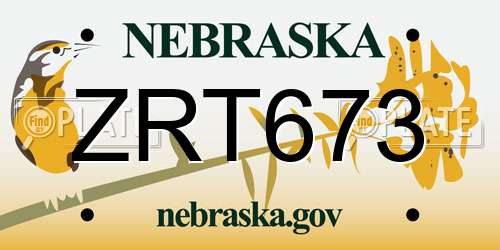 ZRT673 Nebraska License Plate