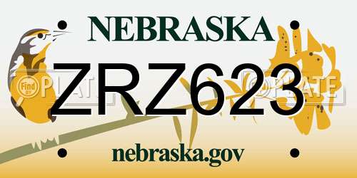 ZRZ623 Nebraska License Plate