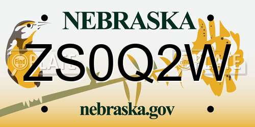 ZS0Q2W Nebraska License Plate