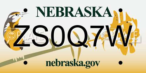 ZS0Q7W Nebraska License Plate