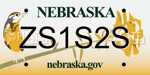 ZS1S2S Nebraska License Plate