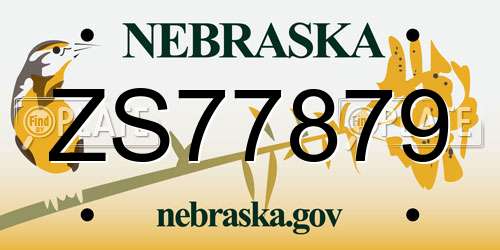 ZS77879 Nebraska License Plate
