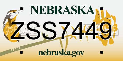 ZSS7449 Nebraska License Plate