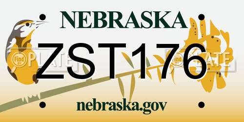 ZST176 Nebraska License Plate