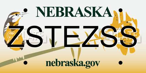 ZSTEZSS Nebraska License Plate