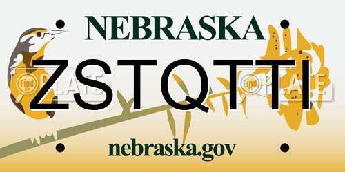 ZSTQTTI Nebraska License Plate