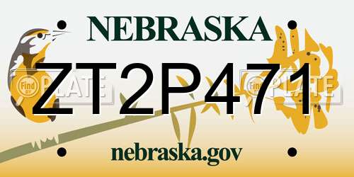 ZT2P471 Nebraska License Plate