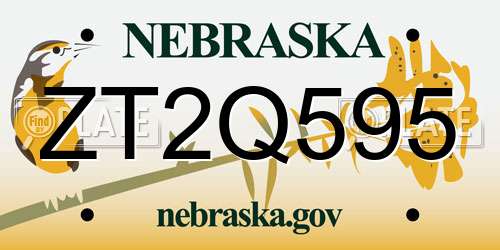 ZT2Q595 Nebraska License Plate