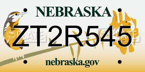 ZT2R545 Nebraska License Plate