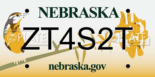 ZT4S2T Nebraska License Plate