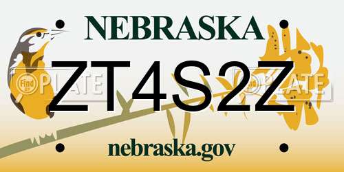 ZT4S2Z Nebraska License Plate