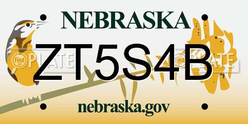 ZT5S4B Nebraska License Plate