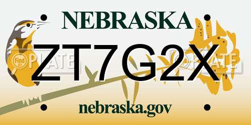 ZT7G2X Nebraska License Plate