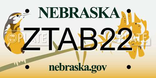 ZTAB22 Nebraska License Plate