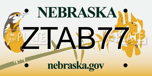 ZTAB77 Nebraska License Plate