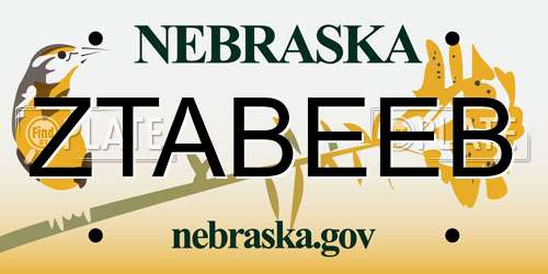 ZTABEEB Nebraska License Plate