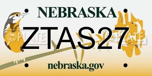 ZTAS27 Nebraska License Plate