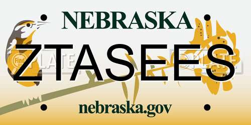 ZTASEES Nebraska License Plate