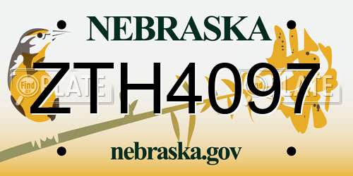 ZTH4097 Nebraska License Plate
