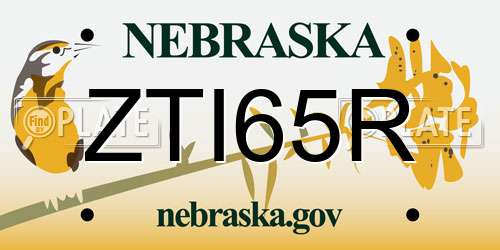 ZTI65R Nebraska License Plate