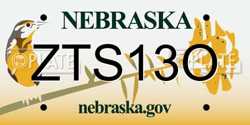 ZTS13O Nebraska License Plate