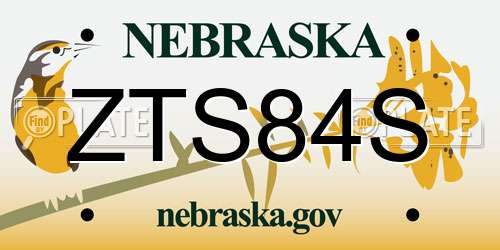 ZTS84S Nebraska License Plate