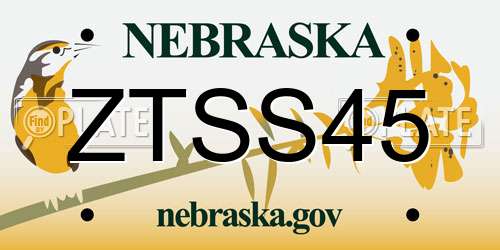 ZTSS45 Nebraska License Plate