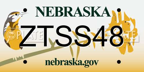 ZTSS48 Nebraska License Plate