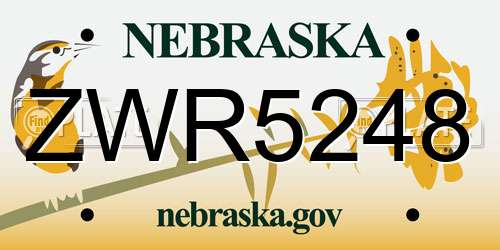 ZWR5248 Nebraska License Plate